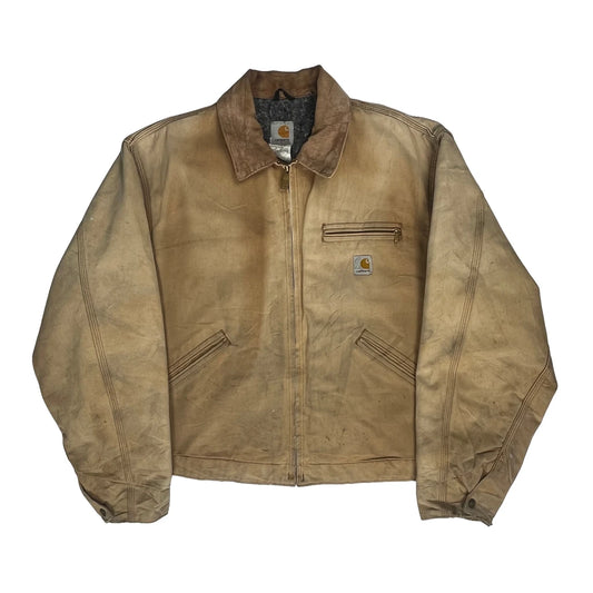 Made In USA Carhartt J01 Brn Detroit Jacket - XL Beige Cotton