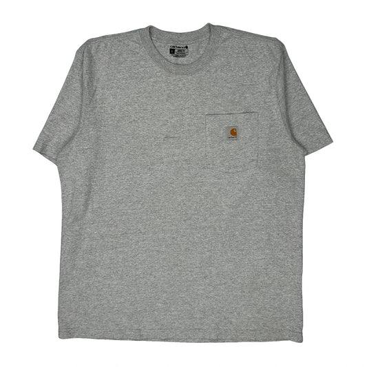Carhartt T-Shirt - Large Grey Cotton