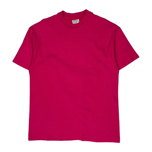 Blank Hanes Single Stitch T-Shirt - Large Red Cotton