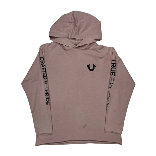 Crafted With Pride True Religion Graphic Hoodie - Large Pink Cotton