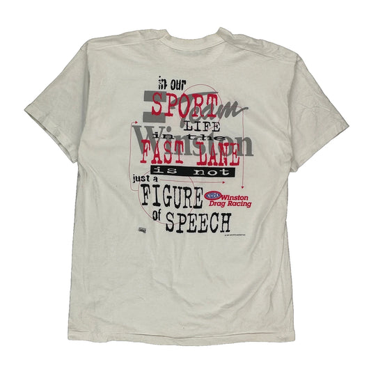 Nhra Winston Drag Racing Competitors View Graphic T-Shirt - 2XL White Cotton