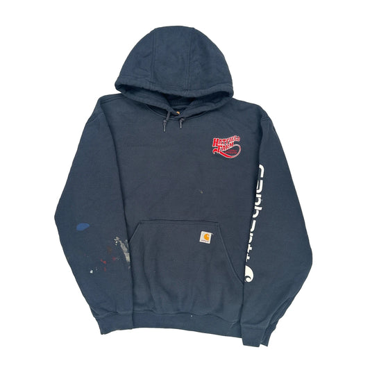 Hatfield Farm Carhartt Spellout Hoodie - Medium Navy Cotton