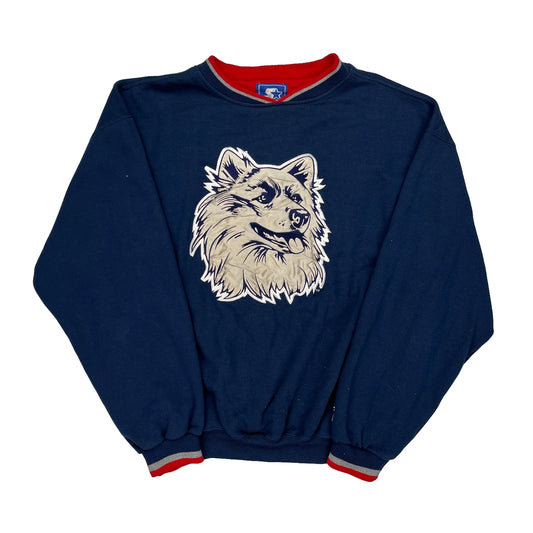 Starter Graphic Sweatshirt - Large Navy Cotton