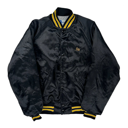 L. Bahcall Steel & Pipe Inc. Dunbrooke Varsity Jacket - Large Black Polyester