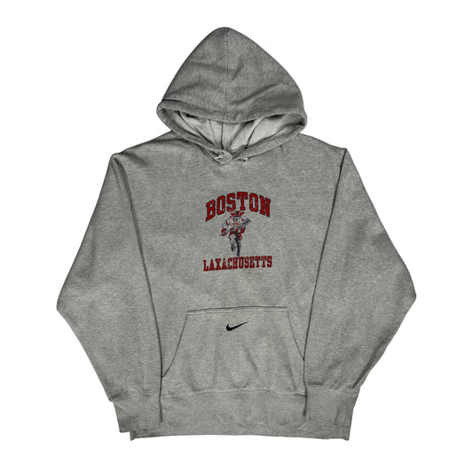 Boston Nike College Hoodie - XL Grey Cotton
