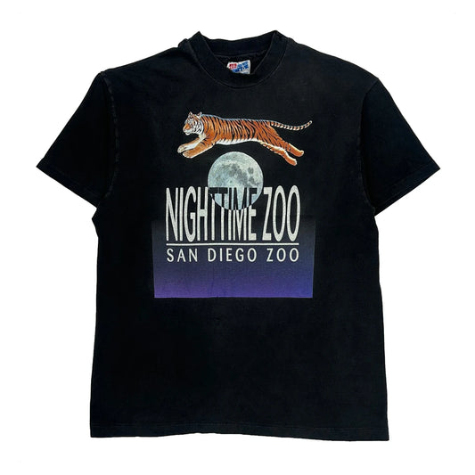 San Diego Zoo Hanes Single Stitch T-Shirt - Medium Black Cotton