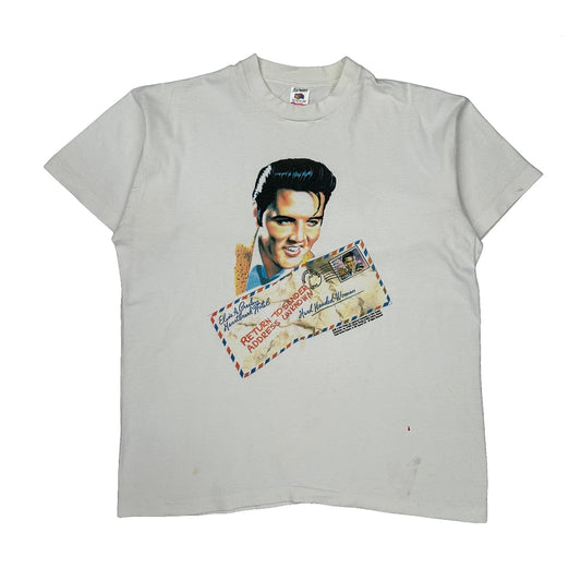 Elvis Presley Fruit Of The Loom Single Stitch T-Shirt - XL White Cotton