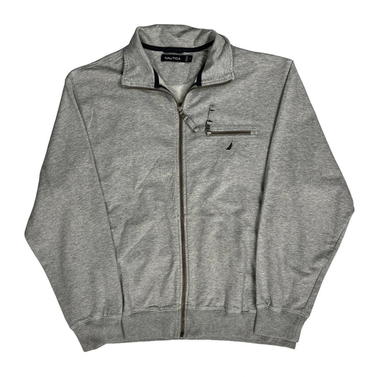 Nautica Zip Up - Medium Grey Cotton