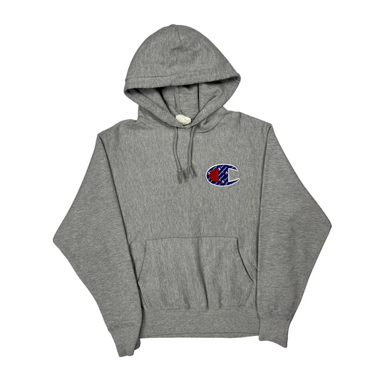 Reverse Weave Champion Hoodie - Large Grey Cotton