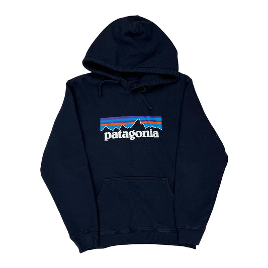Patagonia Graphic Hoodie - Medium Navy Cotton Blend