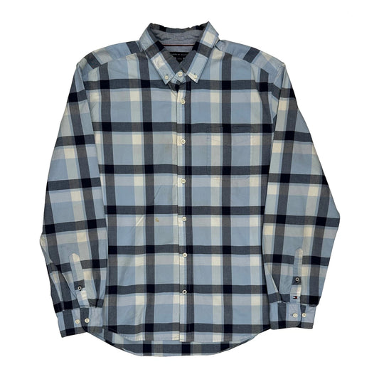 Tommy Hilfiger Checked Shirt - XL Blue Cotton