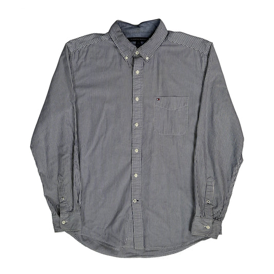 Tommy Hilfiger Striped Shirt - Large Blue Cotton