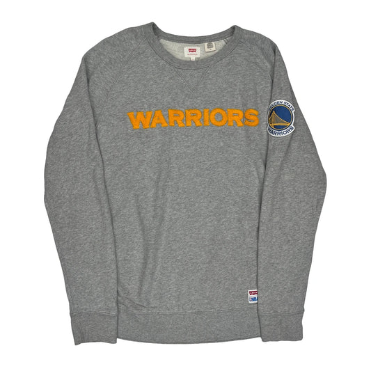 Vintage Golden State Warriors Levis Sweatshirt - Large Grey Cotton