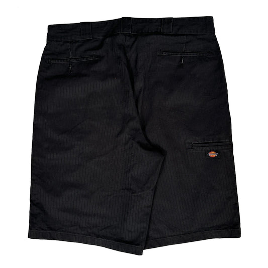 Dickies Pinstripe Shorts - 36W 11L Black Cotton Blend