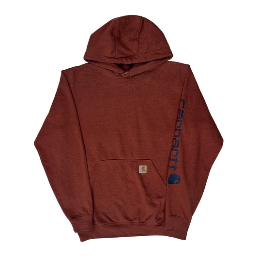 Carhartt Hoodie - Medium Burgundy Cotton Blend