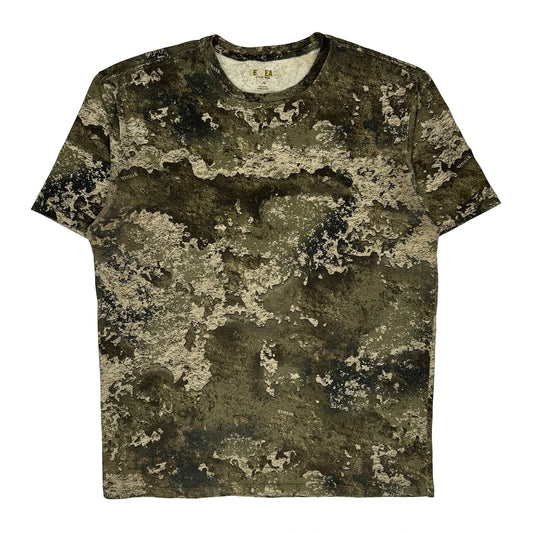 Vintage Unbranded Camo T-Shirt - Large Khaki Cotton