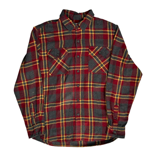 Wrangler Checked Flannel Shirt - Medium Grey Cotton