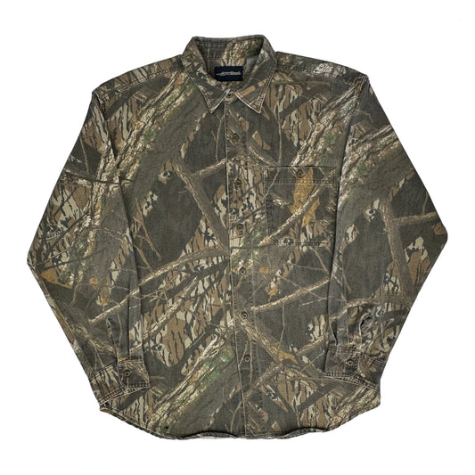 Mossy Oak Camo Flannel Shirt - Medium Camo Cotton