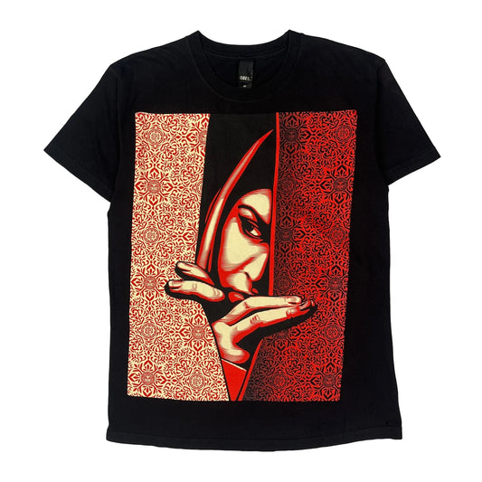 Obey Graphic T-Shirt - Medium Black Cotton
