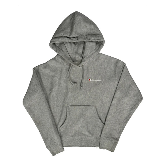 Reverse Weave Champion Hoodie - Small Grey Cotton Blend