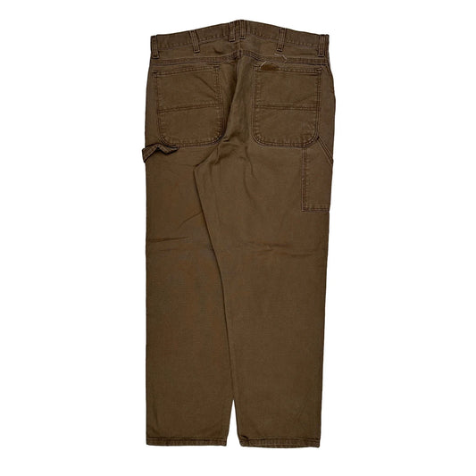 Schmidt Carpenter Trousers - 35W 30L Brown Cotton