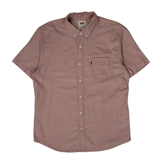 Vintage Levis Short Sleeve Shirt - Large Pink Cotton