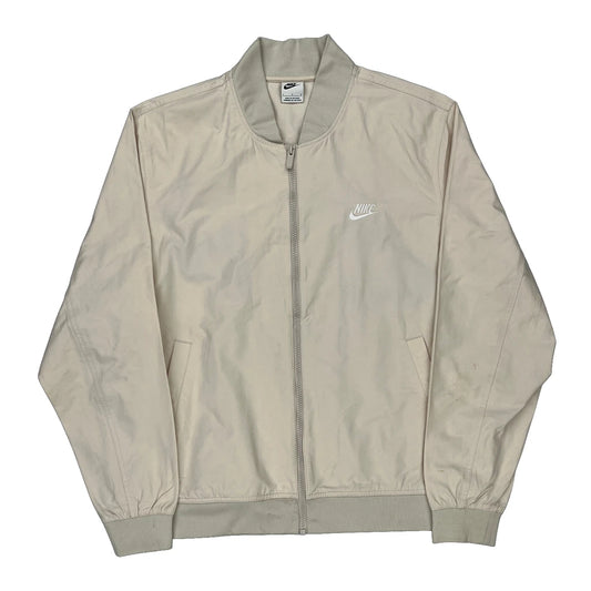 Nike Bomber Jacket - Large Beige Polyester