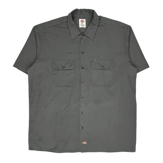 Dickies Short Sleeve Shirt - XL Grey Polyester Blend