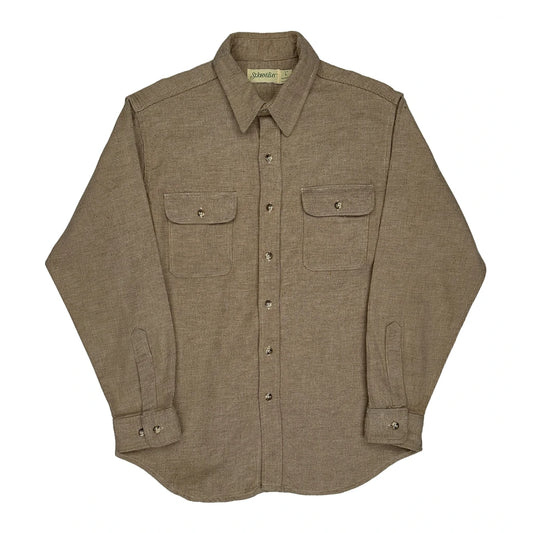 Made In USA St. Johns Bay Shirt - Large Brown Cotton