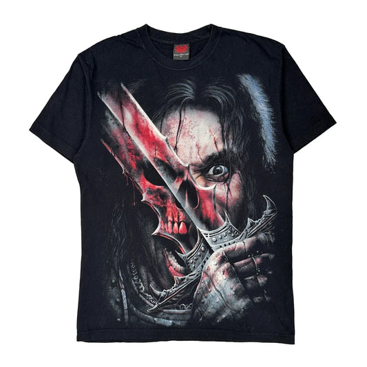 Dark Metal Graphic Unbranded T-Shirt - Medium Black Cotton