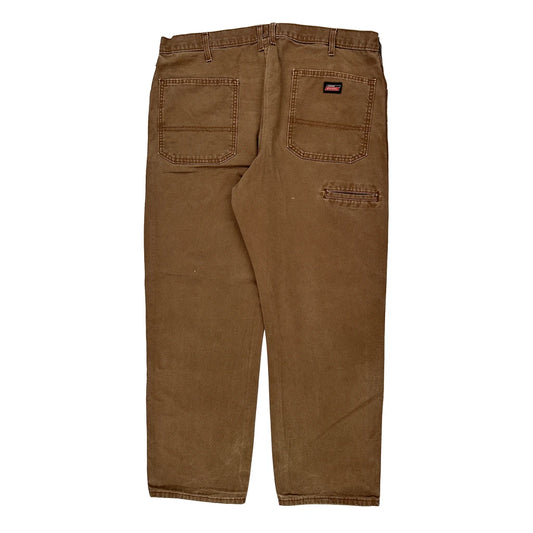 Dickies Cargo Trousers - 38W 30L Brown Cotton