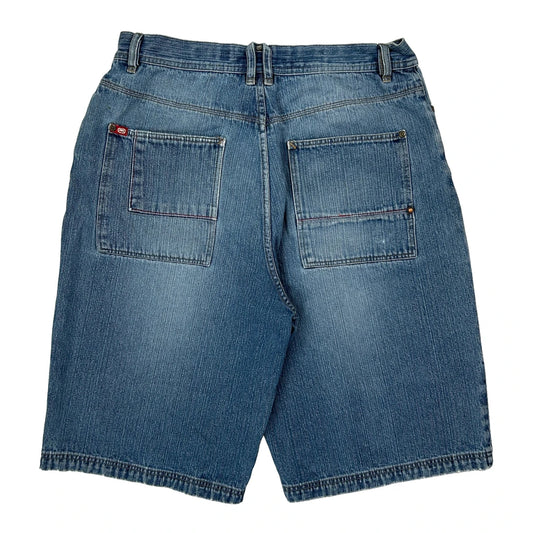 Vintage Denim Foundry Ecko Unltd Graphic Denim Shorts - 36W 11L Blue Cotton
