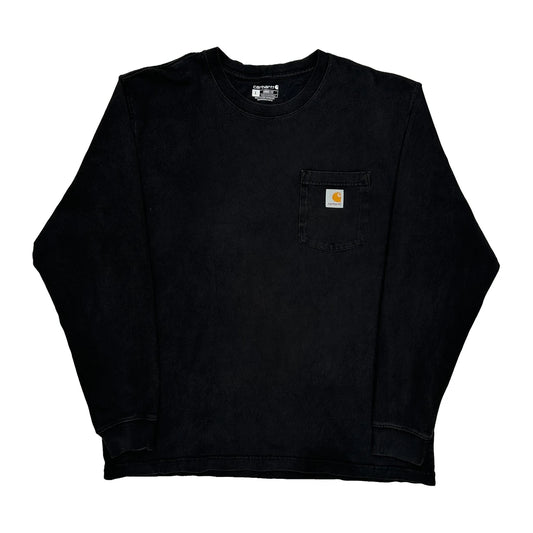 Carhartt Long Sleeve T-Shirt - Large Black Cotton