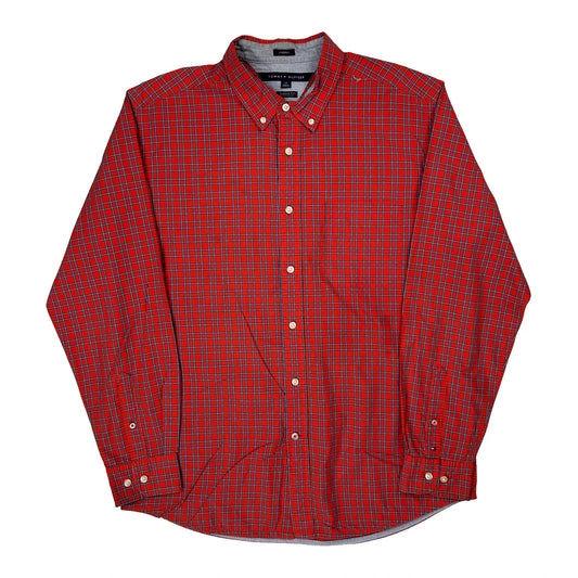 Vintage Tommy Hilfiger Checked Shirt - Large Red Cotton