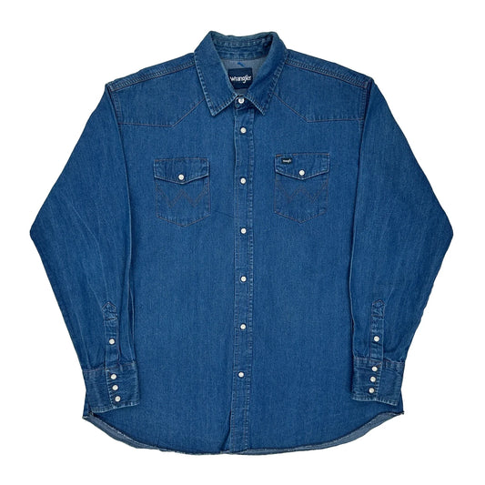 Wrangler Denim Shirt - 2XL Blue Denim