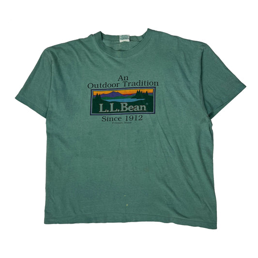 Mountain Landscape L.L.Bean Graphic T-Shirt - XL Green Cotton
