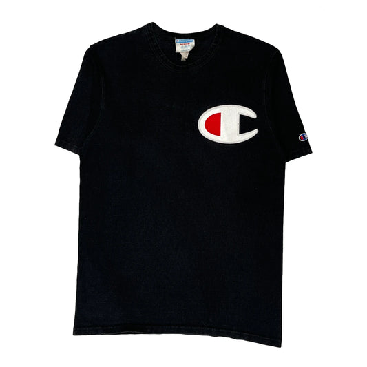 Champion Graphic T-Shirt - Medium Black Cotton