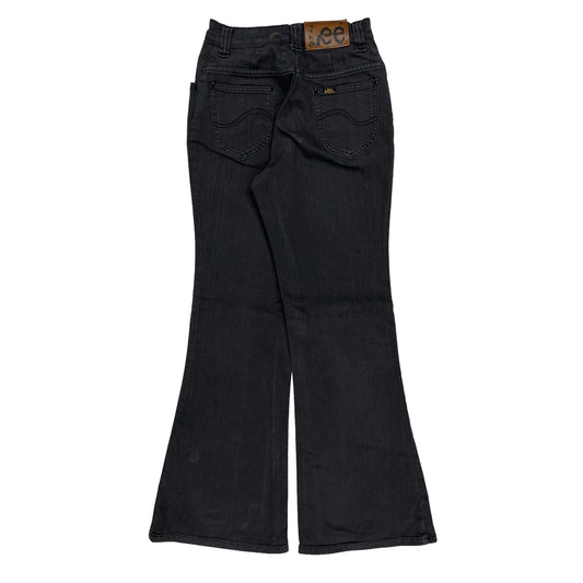 Lee Flared Jeans - 24W UK 4 Black Denim