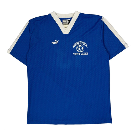 Vintage Worcester Youth Soccer Puma Football Jersey - XL Blue Polyester
