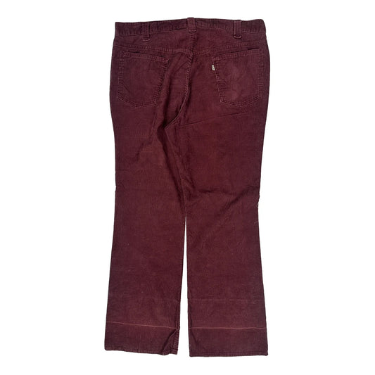 Vintage 70S 80S Levis Boot Cut Cord Trousers - 38W UK 16 Burgundy Corduroy