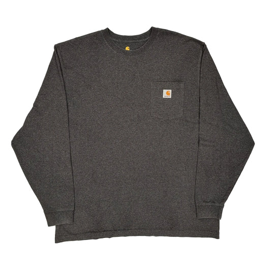 Carhartt Long Sleeve T-Shirt - XL Grey Cotton