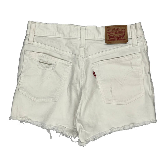 Levis Denim Shorts - 28W UK 8 White Cotton