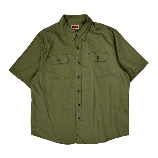 Wrangler Short Sleeve Shirt - XL Khaki Cotton