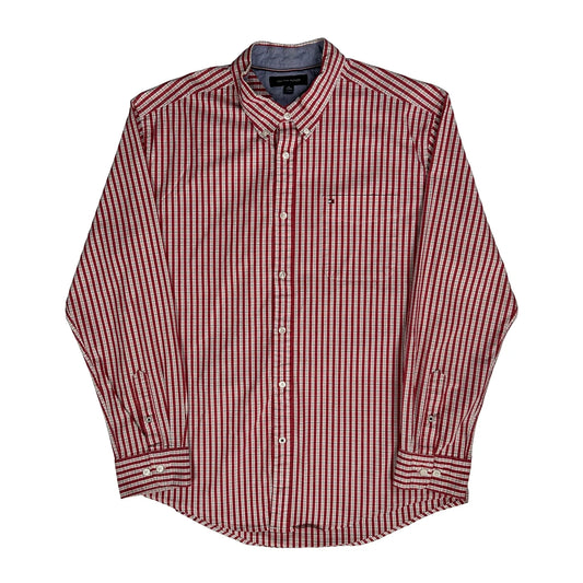 Tommy Hilfiger Striped Shirt - XL Red Cotton