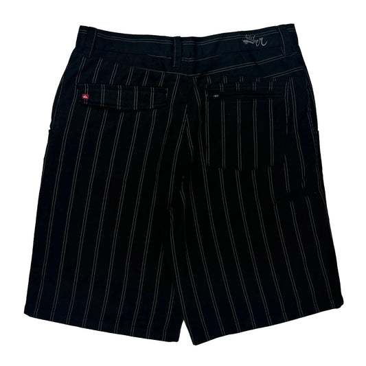 Quiksilver Pinstripe Shorts - 34W 10L Black Cotton