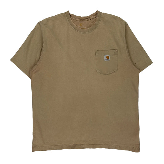 Carhartt T-Shirt - Large Beige Cotton