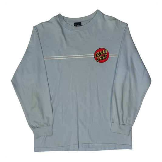 Santa Cruz Graphic Long Sleeve T-Shirt - Medium Blue Cotton