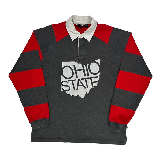 Ohio State Pennant College Rugby Shirt - XL Grey Cotton