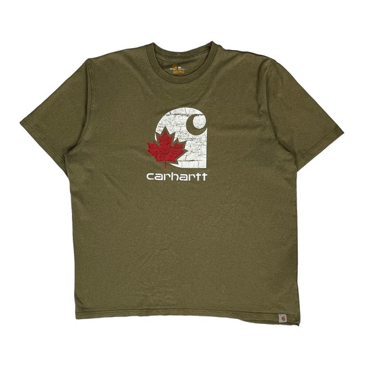 Maple Leaf Carhartt Graphic T-Shirt - 2XL Green Cotton