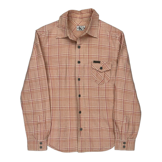 Calvin Klein Jeans Checked Shirt - Medium Beige Cotton